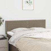 vidaXL Cabeceira cama 2 pcs tecido 72x5x78/88 cm cinzento-acastanhado