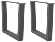 vidaXL Pés para mesa de centro em forma de V, 2 peças, antracite, 60x (42-43,3) cm, aço