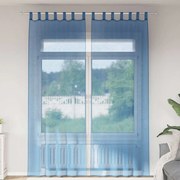 vidaXL Cortinas de voile com laços 2 pcs azul real 140x260 cm