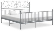 Estrutura de cama metal 200x200 cm cinzento