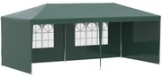 Outsunny Tenda para Festas com 4 Paredes Laterais 2 Janelas e Estrutura de Aço 585x295x255 cm Verde | Aosom Portugal