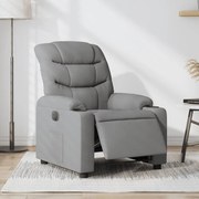 vidaXL Poltrona reclinável elétrica tecido cinzento-claro