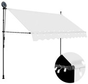 vidaXL Toldo retrátil manual com LED 250 cm creme