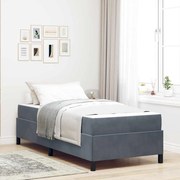 vidaXL Estrutura da Cama Branco e Cinza Claro 90 x 190 cm Veludo
