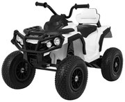 Moto 4 elétrica para crianças 12V ATV AIR, Rodas de AR, assento couro ecológico Branca