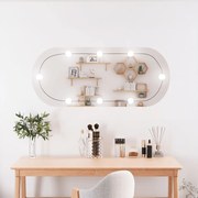 vidaXL Espelho de parede oval com luzes LED 40x90 cm vidro