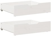 vidaXL Gavetas para cama 2 pcs 75x55x17 cm pinho maciço branco