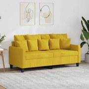 vidaXL Sofá de 2 lugares 140 cm tecido amarelo-claro