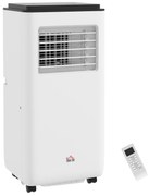 HOMCOM Ar Condicionado Portátil 10000 BTU 2900W Arrefecedor Ventilador Desumidificador 5 em 1 para Quarto 22m² 33x28x70,4 cm Branco | Aosom Portugal