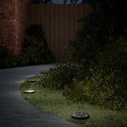 vidaXL Luzes solares para exterior com espigões 12 pcs branco quente