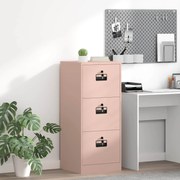 vidaXL Armário de Arquivo Rosa 44 x 50 x 106.5 cm Aço Laminado a Frio