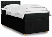 vidaXL Cama com molas/colchão 80x200 cm tecido preto