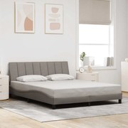 vidaXL Estrutura de cama sem colchão Hanko 160x200 cm tecido castanho-acinzentado