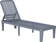 Outsunny Espreguiçadeira Jardim Reclinável Exterior com Encosto Ajustável em 4 Posições e Estrutura de PP 191x55x35,5 cm Cinza Escuro | Aosom Portugal