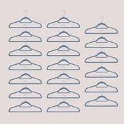 Pack De 20 Cabides Em Veludo Palou Azul Cinzento - Sklum