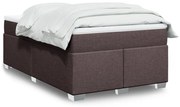 Cama boxspring com colchão 120x190 cm tecido castanho-escuro