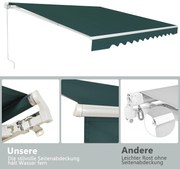 Toldo com manivela toldo varanda proteção solar toldo braço articulado 400 x 250 cm vinho tinto