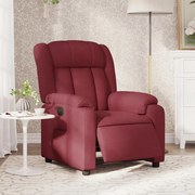 vidaXL Poltrona elétrica reclinável tecido vermelho tinto