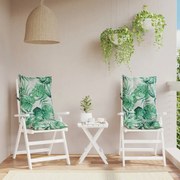 vidaXL Almofadões p/ cadeira encosto alto 2 pcs tecido oxford folhas