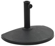 vidaXL Base de guarda-sol semicircular poliresina 9 kg preto