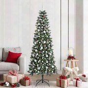 vidaXL Árvore de Natal Artificial Verde 210 cm PVC, Plástico e Aço