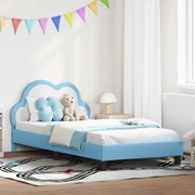 vidaXL Estrutura de Cama Infantil com Cabeceira Azul 80 x 200 cm PU