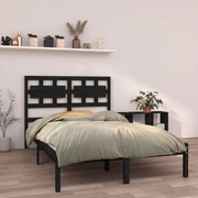 Estrutura cama dupla pequena 120x190 cm madeira maciça preto