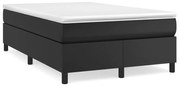 vidaXL Cama boxspring com colchão 120x190 cm couro artificial preto