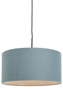 Candeeiro de suspensão preto com cúpula azul 50 cm - Combi 1 Moderno
