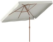 Outsunny Chapéu de Sol Jardim 300x200 cm Ângulo Ajustável Mastro Alumínio Manivela Proteção UV50+ Resistente Creme | Aosom Portugal