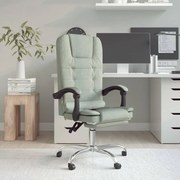 vidaXL Cadeira massagens reclinável escritório veludo cinzento-claro