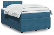 vidaXL Cama boxspring com colchão 120x200 cm veludo azul
