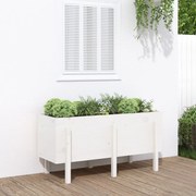 vidaXL Canteiro elevado de jardim 121x50x57 cm pinho maciço branco
