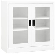 vidaXL Armário de escritório 90x40x90 cm aço branco