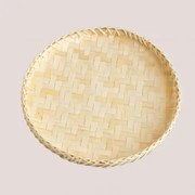 Bandeja Decorativa Redonda Ø30 Cm Em Bambu Raimis Natural - Sklum