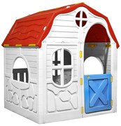 vidaXL Casa de brincar infantil dobrável com porta e janelas de abrir