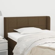 Cabeceira de cama c/ abas tecido 93x16x78/88 cm castanho-escuro
