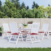 vidaXL Almofadões p/ cadeiras jardim 6pcs tecido oxford vermelho tinto