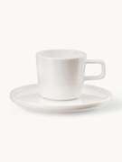 Chávenas de café com pires em Fine Bone China Oco, conjunto de 6