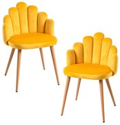 Pack 2 Cadeiras Hand Veludo - Amarelo