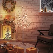 vidaXL Cerejeira com 84 luzes LEDs 120 cm branco quente