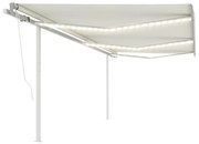 Toldo automático c/ LED e sensor de vento 6x3,5 m cor creme