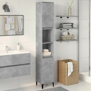 vidaXL Armário WC 30x30x190 cm derivados de madeira cinzento cimento