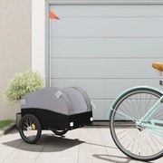 vidaXL Reboque para bicicleta 30 kg ferro preto e cinza