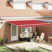 vidaXL Toldo Manual Vermelho with Manual Vermelho 450 × 300 cm Vermelho