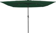 vidaXL Guarda-sol de Jardim Verde 295 x 295 x 245 cm Poliéster e Aço