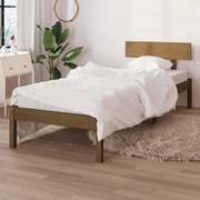 vidaXL Estrutura de cama solteiro 90x190 cm pinho maciço castanho mel