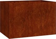 vidaXL Floreira enferrujada 120x80x80 cm aço resistente