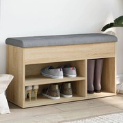vidaXL Banco sapateira 82x32x45,5 cm derivados madeira carvalho sonoma