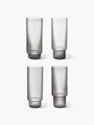 Copos artesanais com padrão em relevo Ripple, conjunto de 4, 300 ml